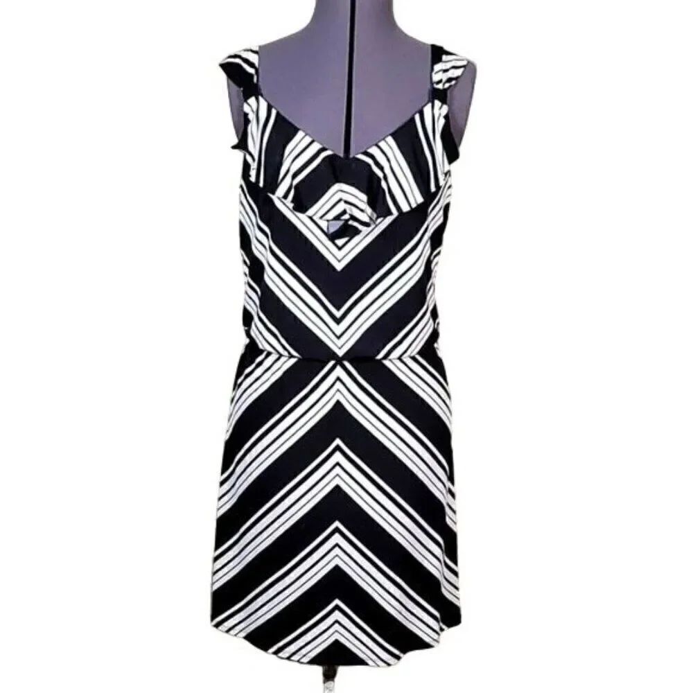 WHBM Chevron Striped Dress Sz S